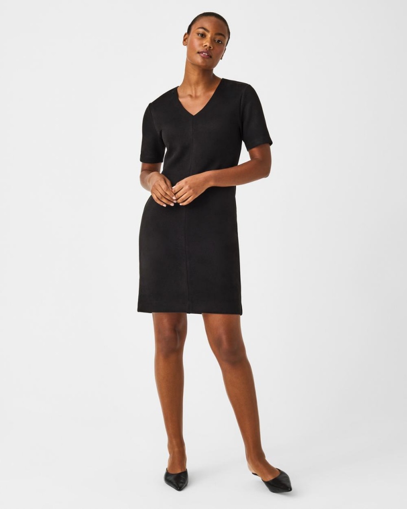 Šaty Spanx Faux Semišové Column Černé | 5162409-YL