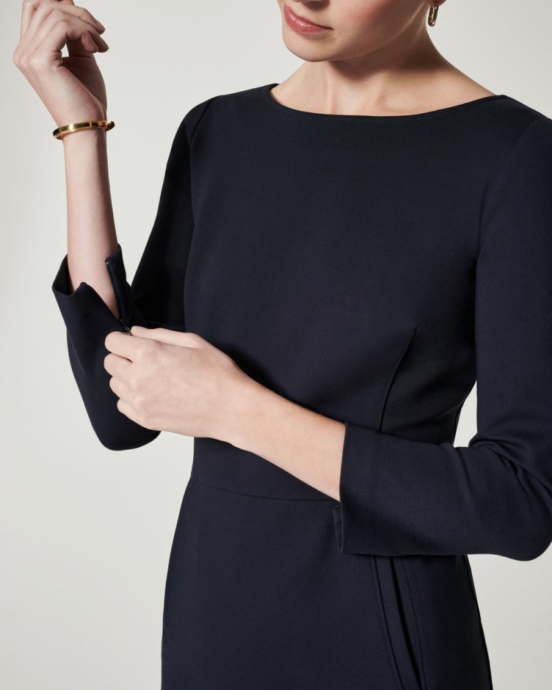 Šaty Spanx The Perfect A-line 3/4 Sleeve Tmavě Blankyt | 9170386-DL