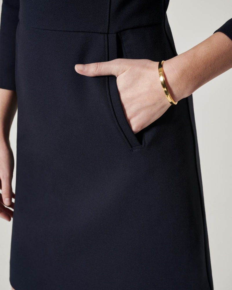 Šaty Spanx The Perfect A-line 3/4 Sleeve Tmavě Blankyt | 9170386-DL