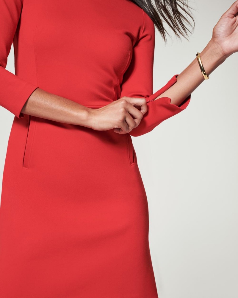 Šaty Spanx The Perfect A-line 3/4 Sleeve Červené | 7908351-MC