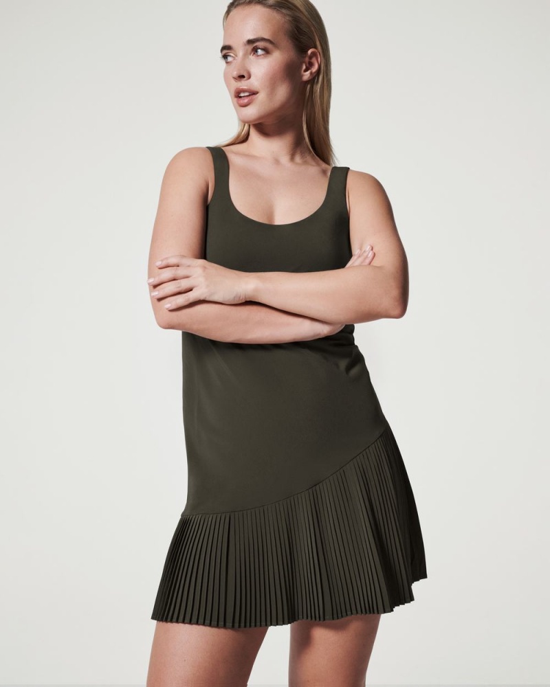 Šaty Spanx Yes, Pleats! Tmavě Zelene Šedé | 8935742-TV